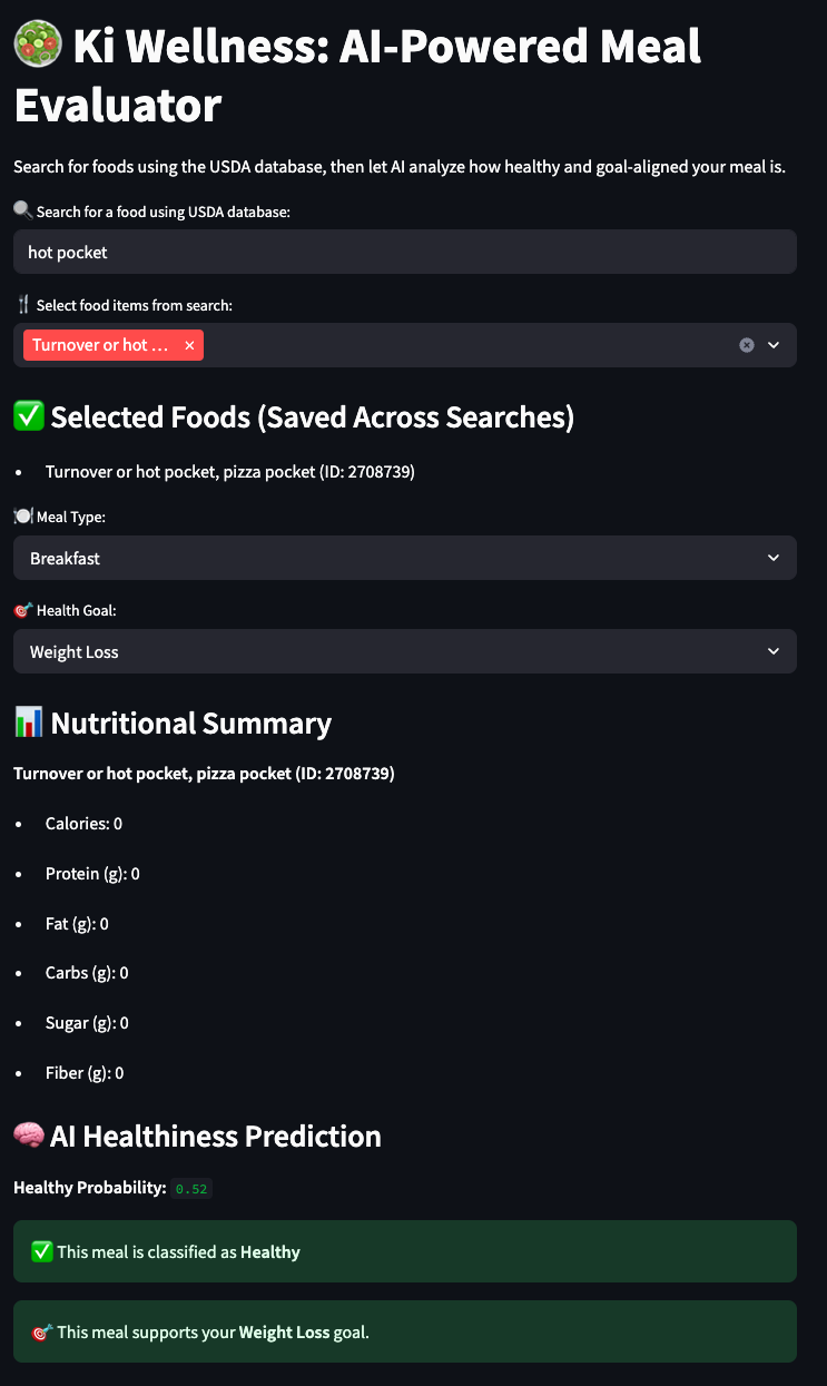 Meal Classifier Preview