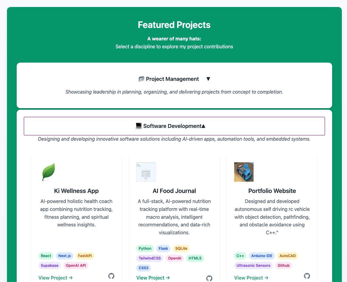 Portfolio Projects Page